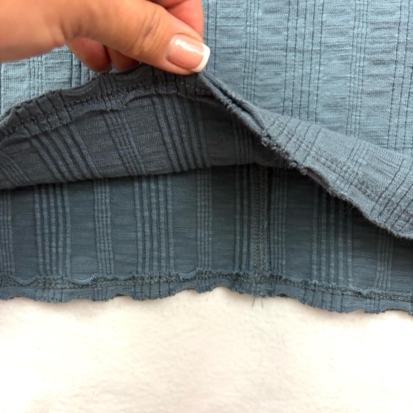 We The Free Women's Blue/Gray Tie-Dye Scoop Neck Long Sleeve Ribbed Top Size XL - Picture 8 of 16